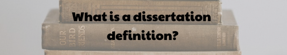 definition for the word dissertation